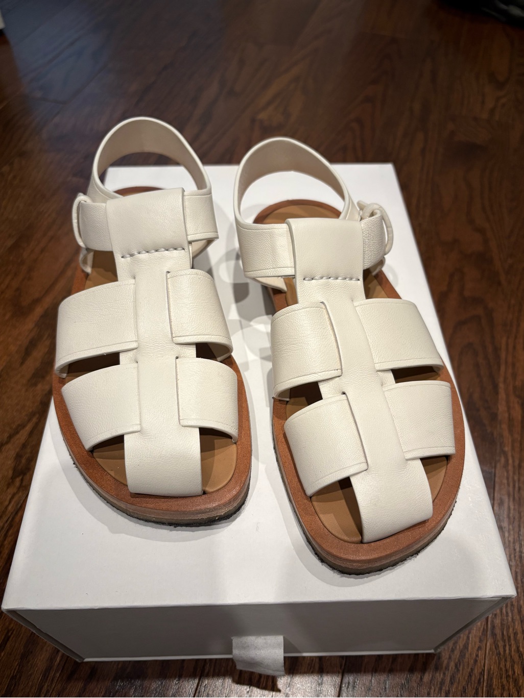 The Row Fisherman Crepe Sandals Milk White Size 35.5